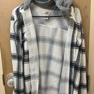 Plaid Open Front Cardigan